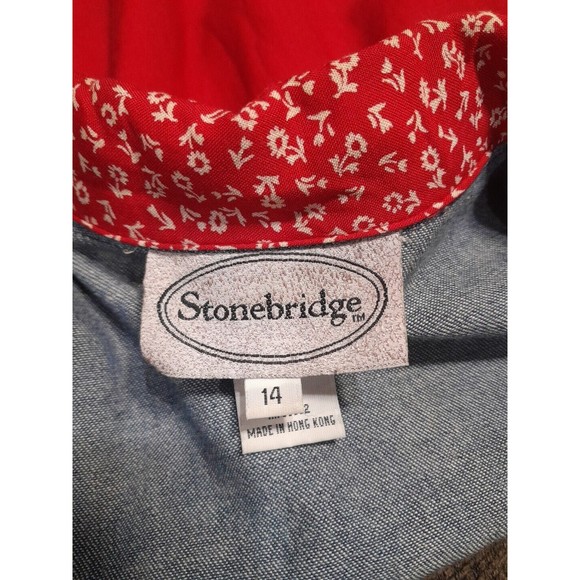 Vintage Denim And Floral Vest, Stonebridge, Sz 14 Hong Kong - Picture 8 of 8